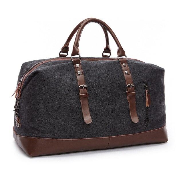 Jules Canvas & Leather Weekender Bag GR Black 