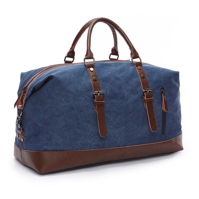Jules Canvas & Leather Weekender Bag GR Blue 