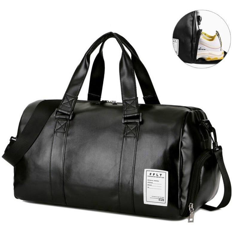 Thomas Leather Duffel Gym Bag With Shoe Packet GR 