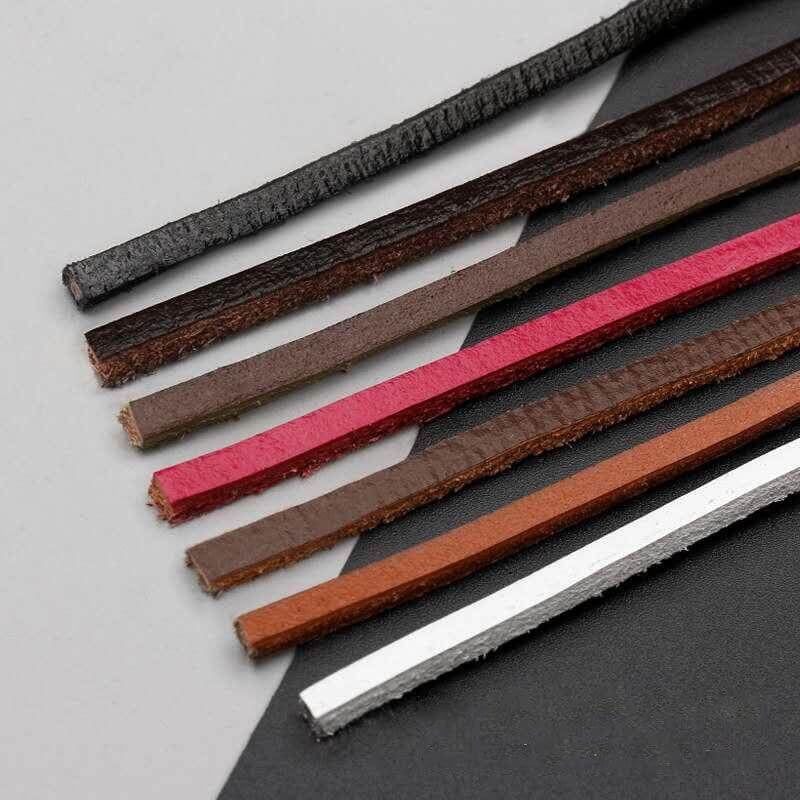 1 Pair Flat Leather Shoelaces 24 to 63 inches GR 