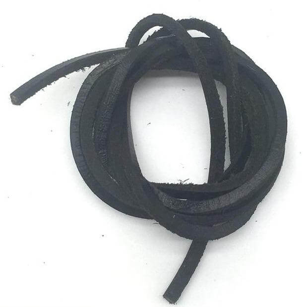 1 Pair Flat Leather Shoelaces 24 to 63 inches GR Black 80cm 