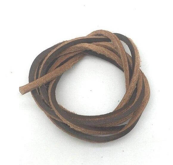1 Pair Flat Leather Shoelaces 24 to 63 inches GR Dark brown 80cm 