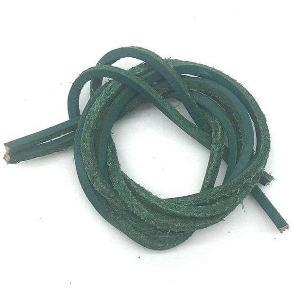 1 Pair Flat Leather Shoelaces 24 to 63 inches GR green 80cm 