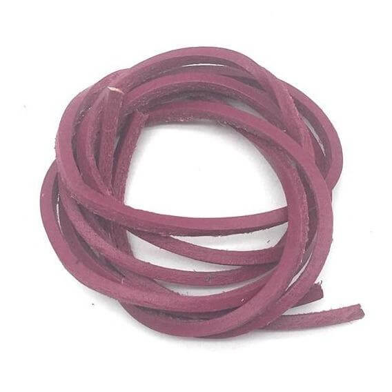 1 Pair Flat Leather Shoelaces 24 to 63 inches GR Purple red 80cm 
