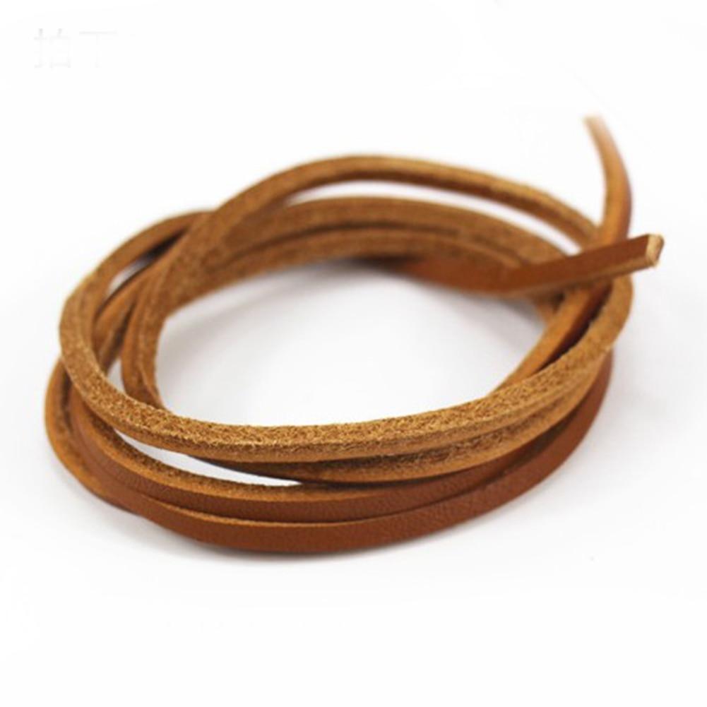 1 Pair Square Leather Shoelaces 32" GR Coffee 