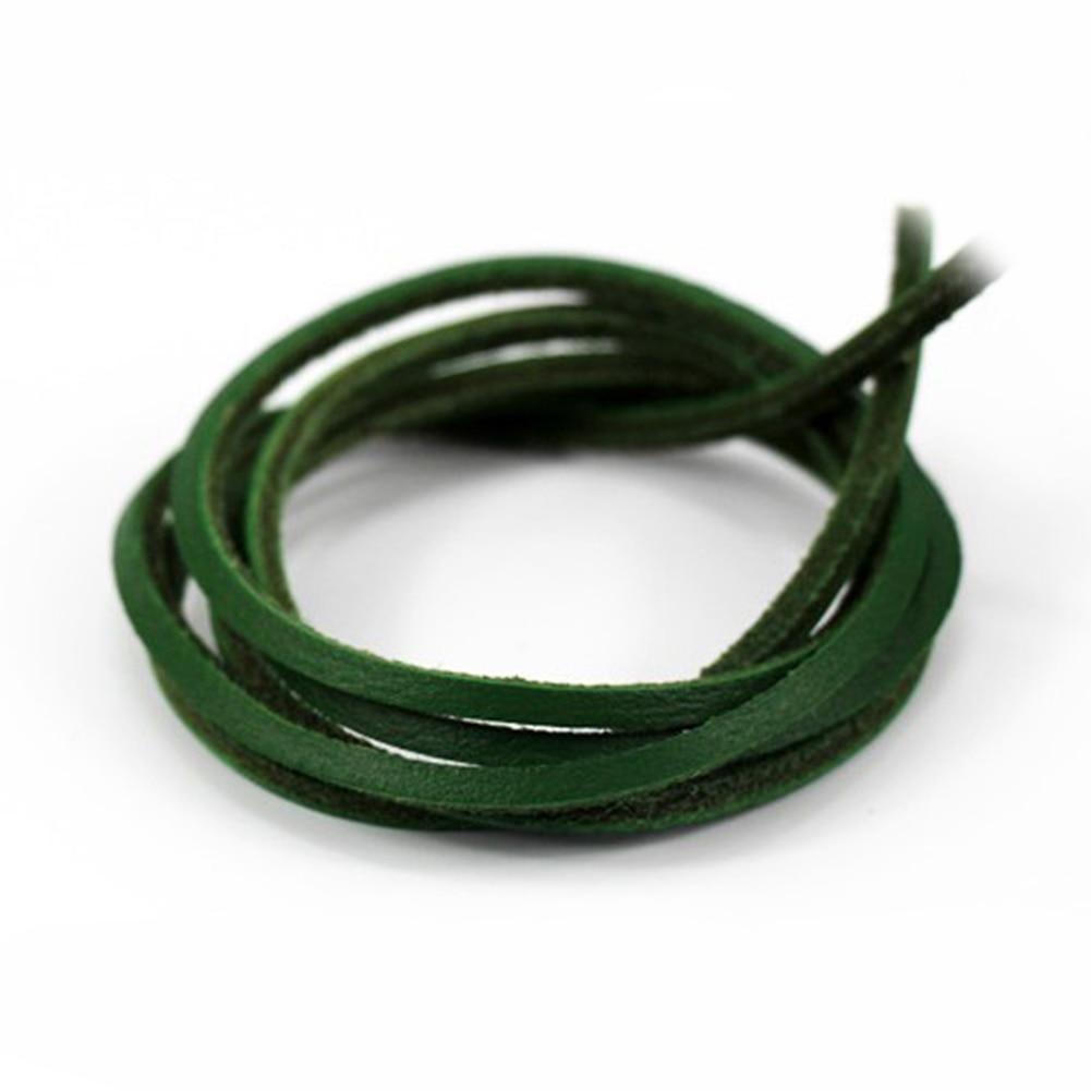 1 Pair Square Leather Shoelaces 32" GR Green 