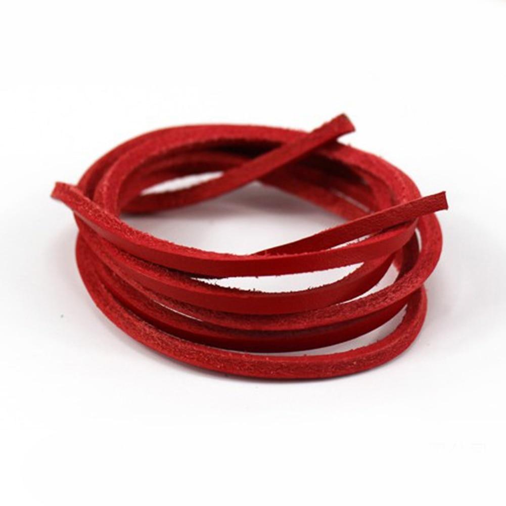 1 Pair Square Leather Shoelaces 32" GR Red 