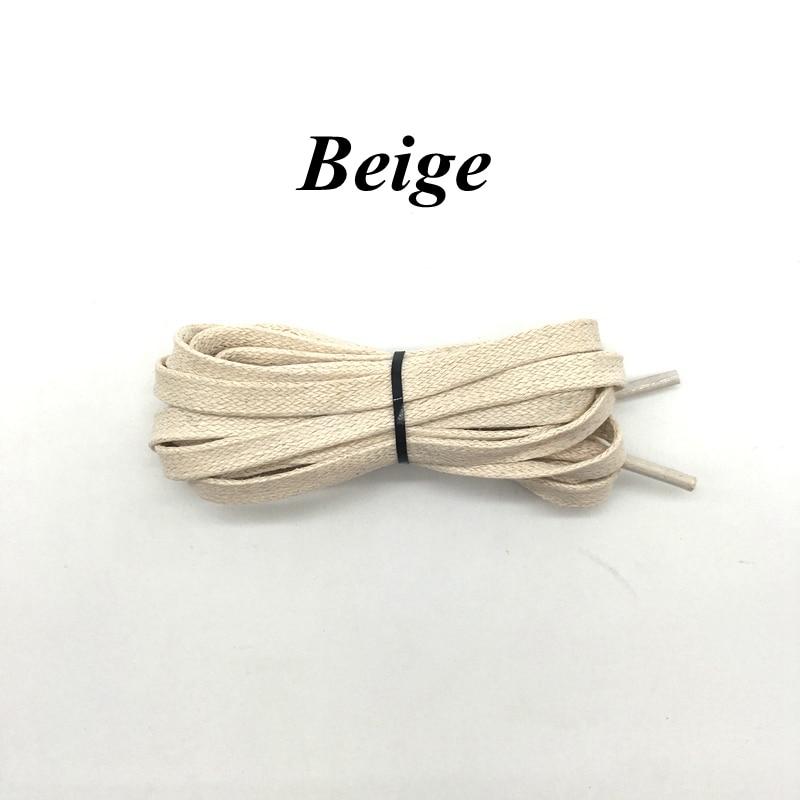 1 Pair Waxed Cotton Flat Shoelaces 23" to 70" GR Beige 80cm 