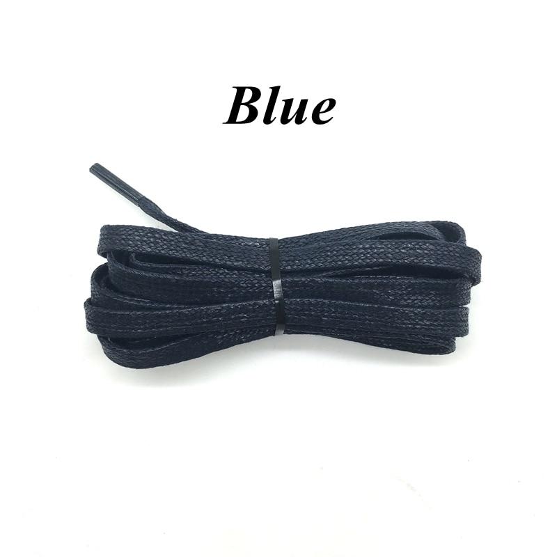 1 Pair Waxed Cotton Flat Shoelaces 23" to 70" GR Blue 80cm 