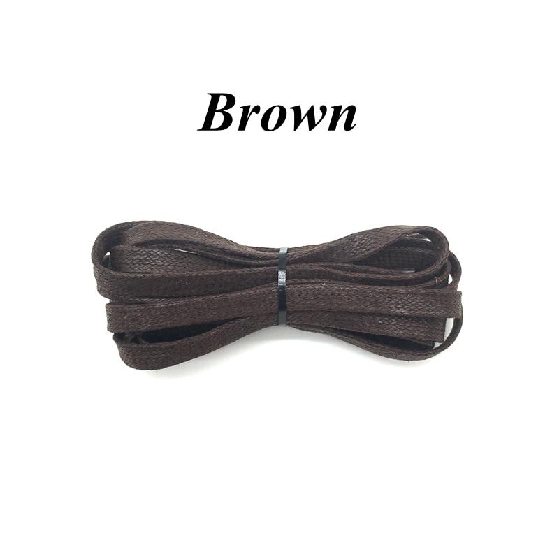 1 Pair Waxed Cotton Flat Shoelaces 23" to 70" GR Brown 80cm 