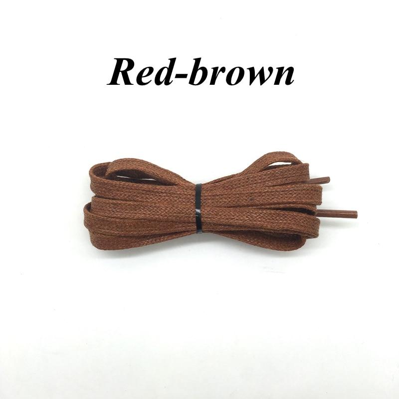 1 Pair Waxed Cotton Flat Shoelaces 23" to 70" GR Red-brown 80cm 