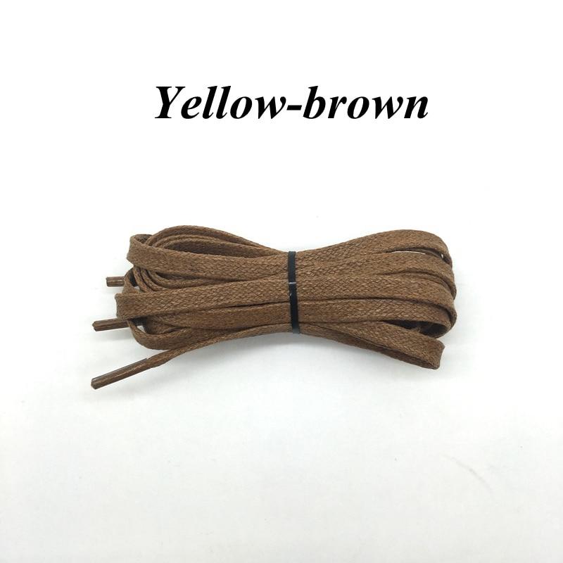 1 Pair Waxed Cotton Flat Shoelaces 23" to 70" GR Yellow-brown 80cm 