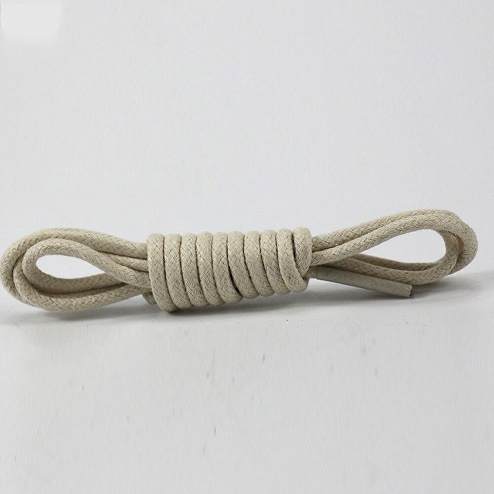 1 Pair Waxed Round Cotton Oxford Shoelaces 24" to 47" GR Beige 80cm 