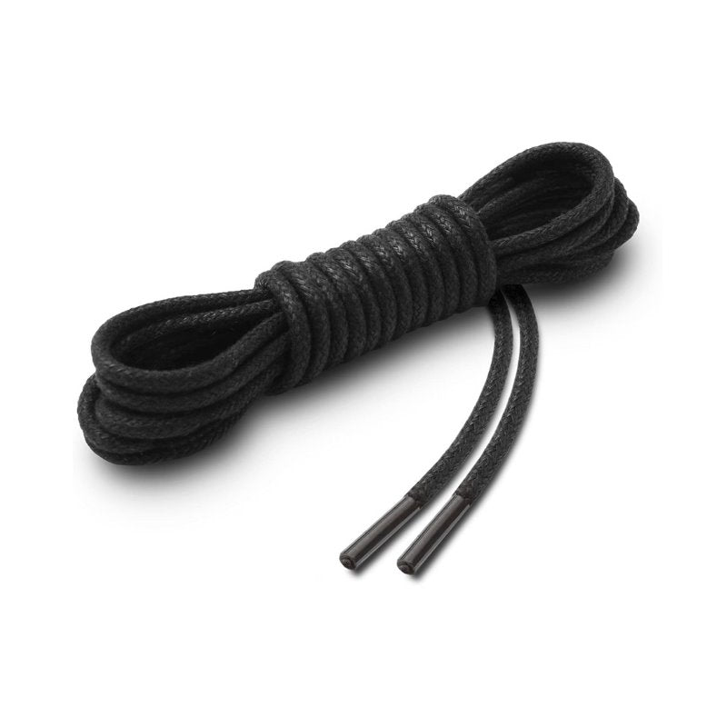 1 Pair Waxed Round Cotton Oxford Shoelaces 24" to 47" GR black 80cm 