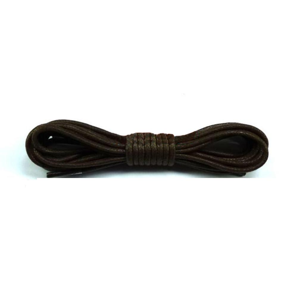 1 Pair Waxed Round Cotton Oxford Shoelaces 24" to 47" GR Dark Brown 80cm 