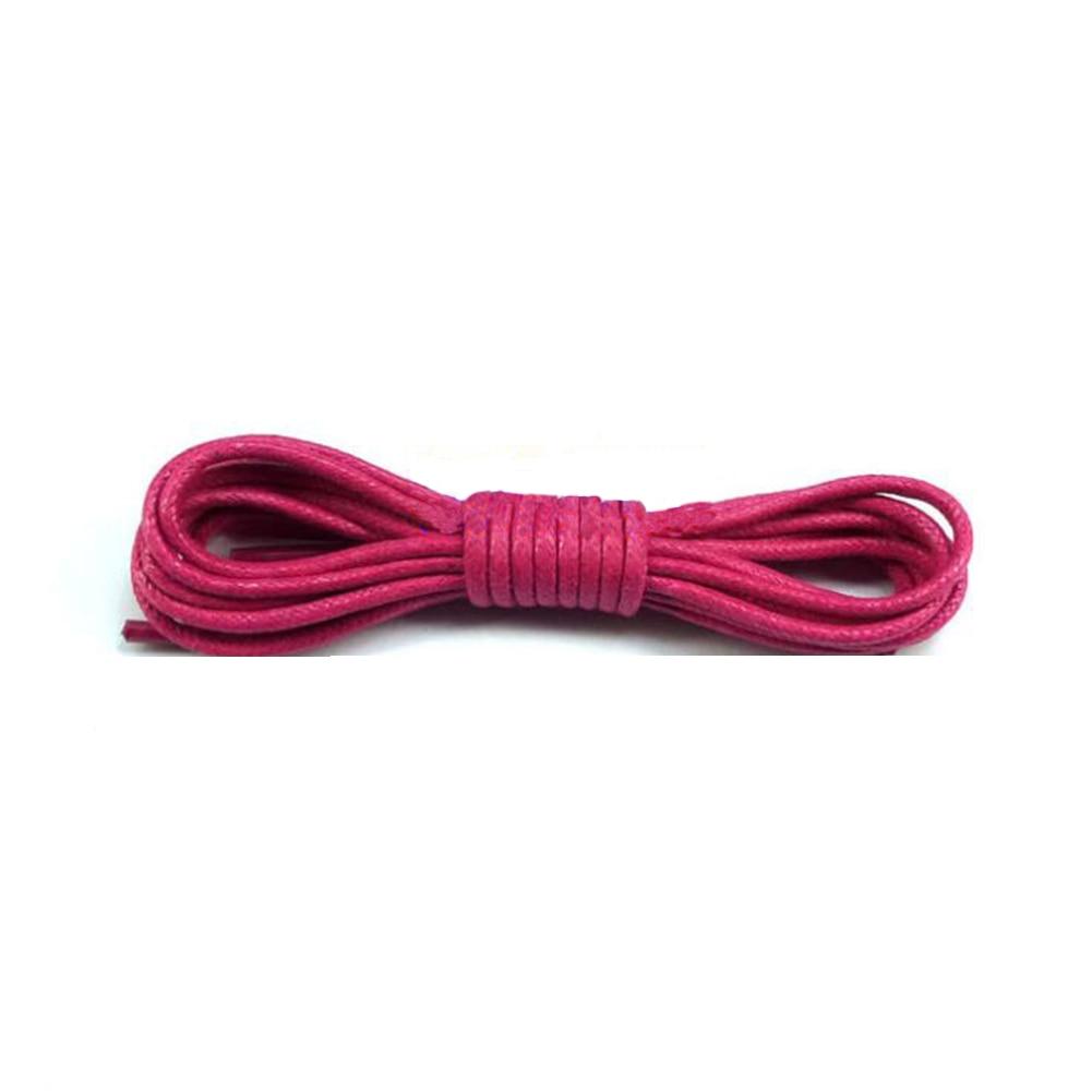 1 Pair Waxed Round Cotton Oxford Shoelaces 24" to 47" GR Dark Pink 80cm 