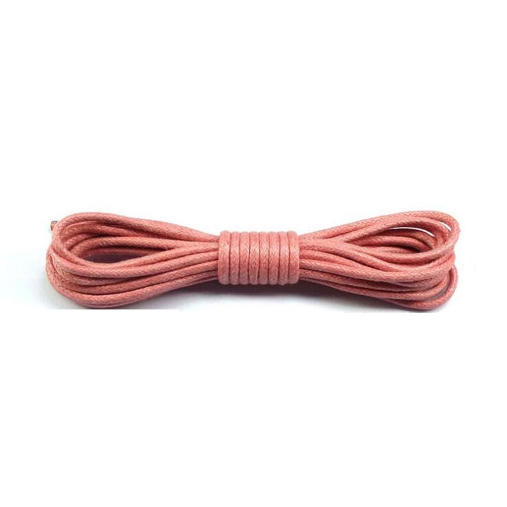 1 Pair Waxed Round Cotton Oxford Shoelaces 24" to 47" GR Pink 80cm 