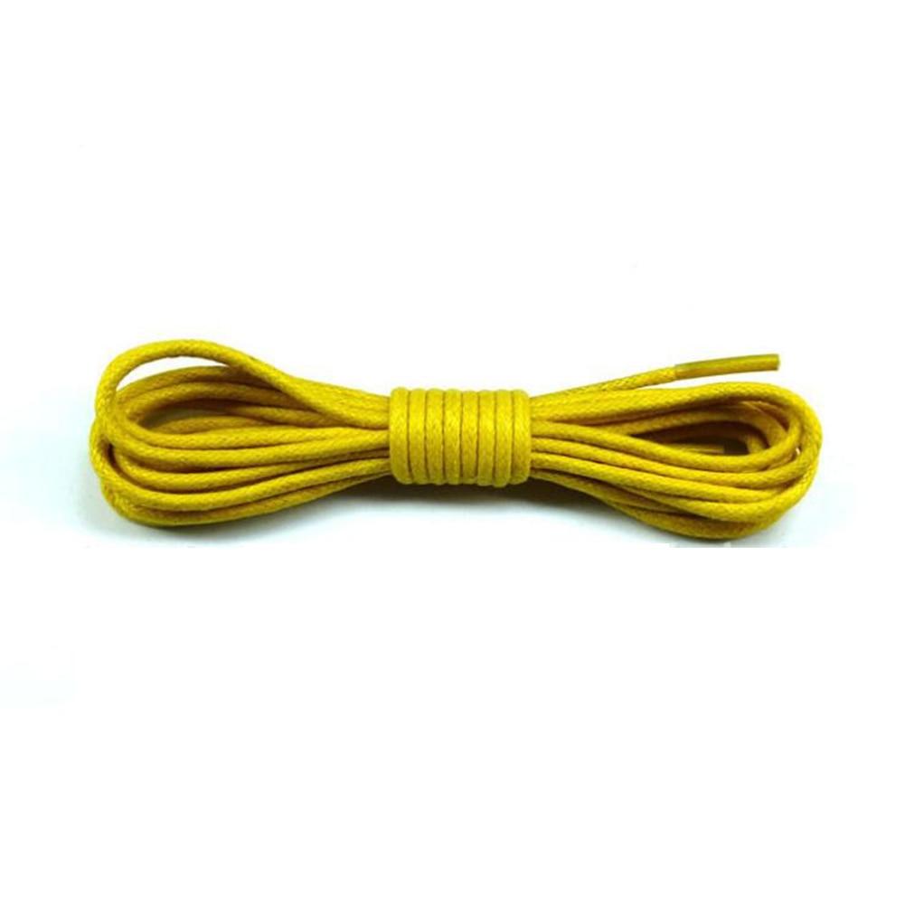 1 Pair Waxed Round Cotton Oxford Shoelaces 24" to 47" GR Yellow 80cm 