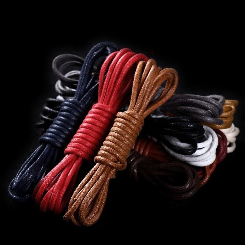 1 Pair Waxed Round Cotton Shoelaces 55" to 70" GR 