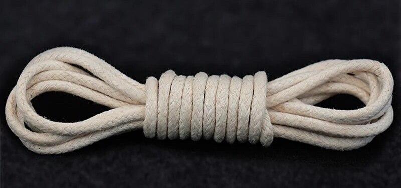 1 Pair Waxed Round Cotton Shoelaces 55" to 70" GR Beige 140 cm 