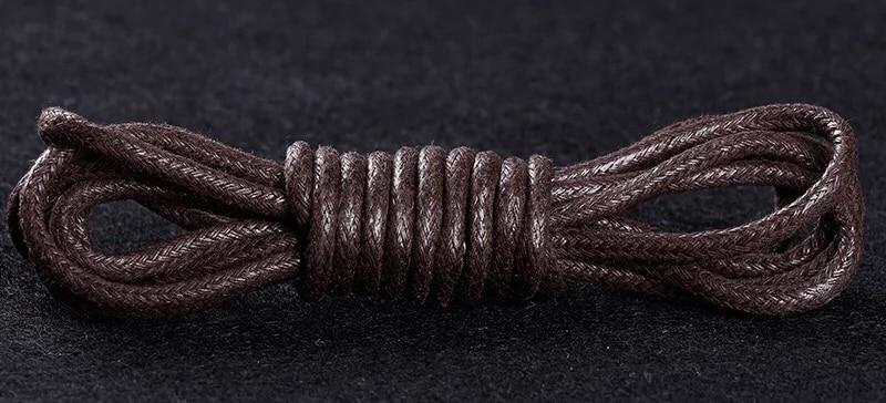 1 Pair Waxed Round Cotton Shoelaces 55" to 70" GR Brown 140 cm 