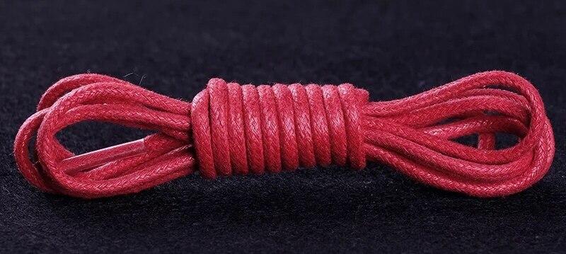 1 Pair Waxed Round Cotton Shoelaces 55" to 70" GR Red 140 cm 