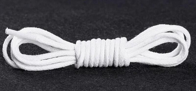 1 Pair Waxed Round Cotton Shoelaces 55" to 70" GR White 140 cm 