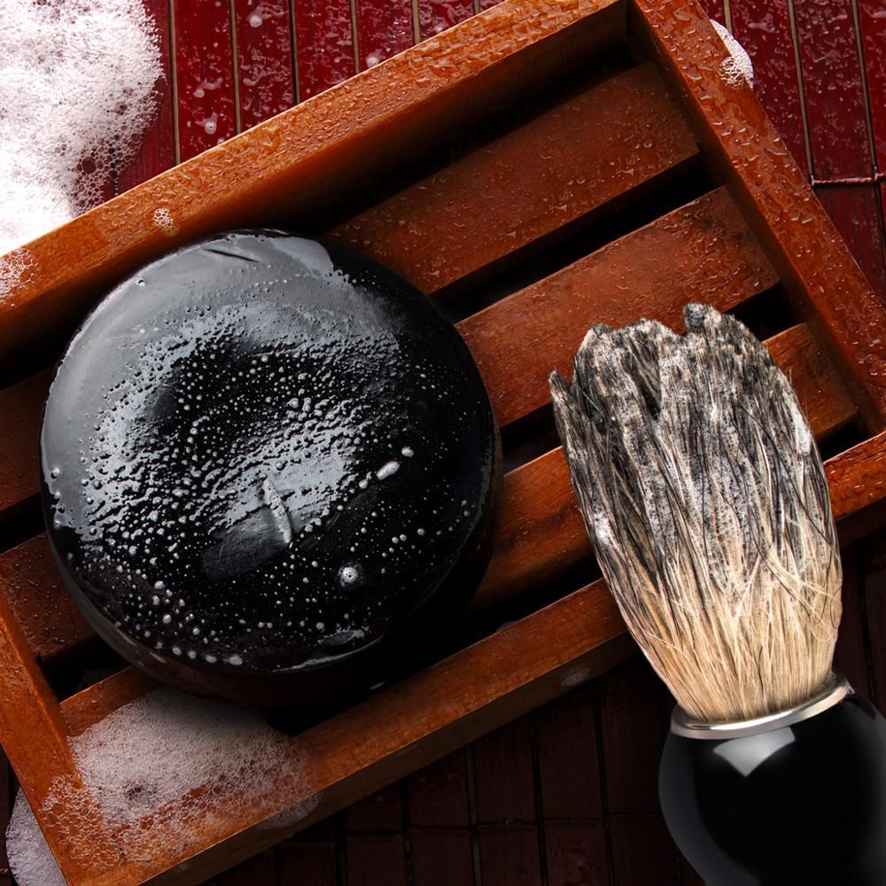 100g Black Bamboo Shaving Soap (3.5 oz) Savon à Barbe 