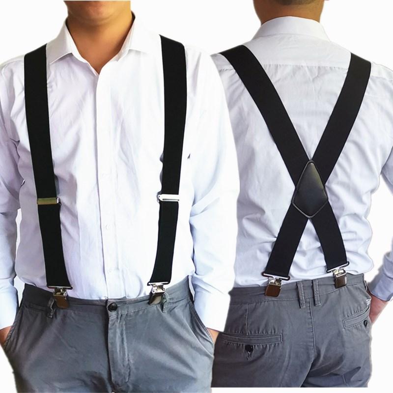 Adjustable Solid 50 mm Wide Suspenders GR 