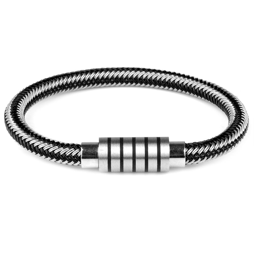 Alio Metal Rope Bracelet GR Black & White 18.5cm 