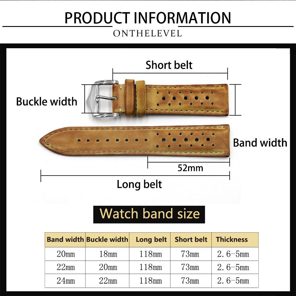 Alphonse Leather Rally Watch Strap With Tang Buckle GR 