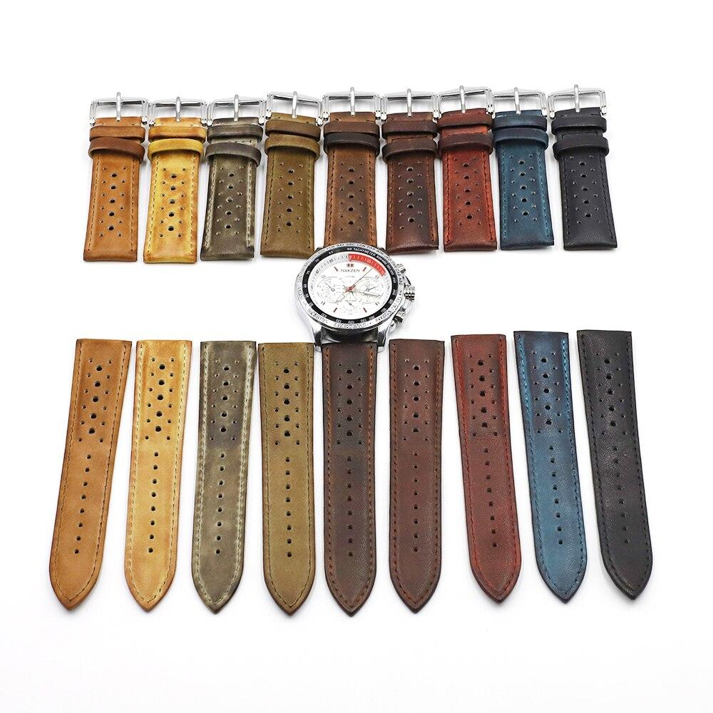 Alphonse Leather Rally Watch Strap With Tang Buckle GR 