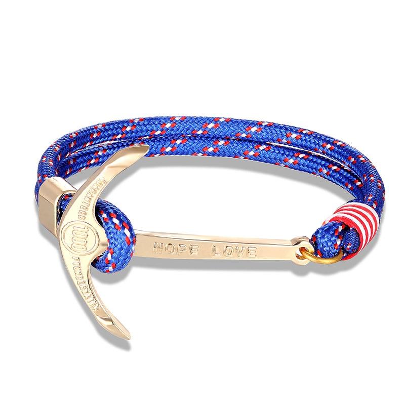 Anchor of Hope Gold-Tone Nautical Bracelet GR Blue 