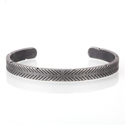 Archibald Stainless Steel Cuff Bracelet GR Grey 17cm-21cm 