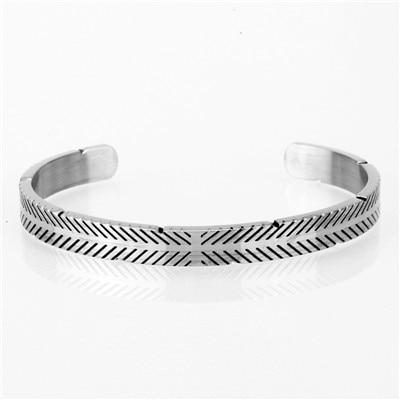 Archibald Stainless Steel Cuff Bracelet GR Silver 17cm-21cm 