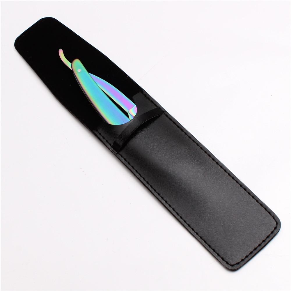 Armando Classic Stainless Steel Shavette Straight Razor GR Multicolor + Black Leather Pouch 
