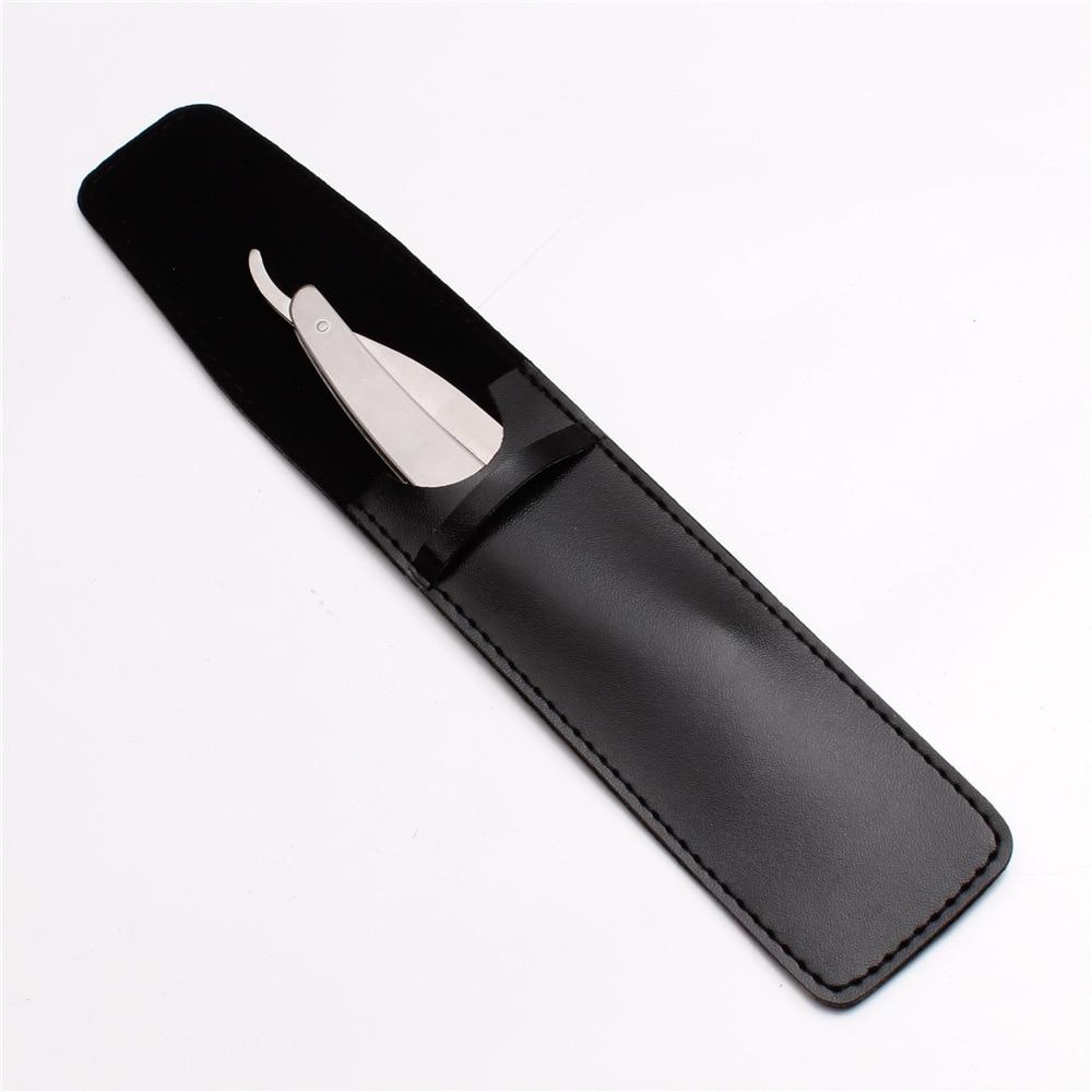 Armando Classic Stainless Steel Shavette Straight Razor GR Silver + Black Leather Pouch 