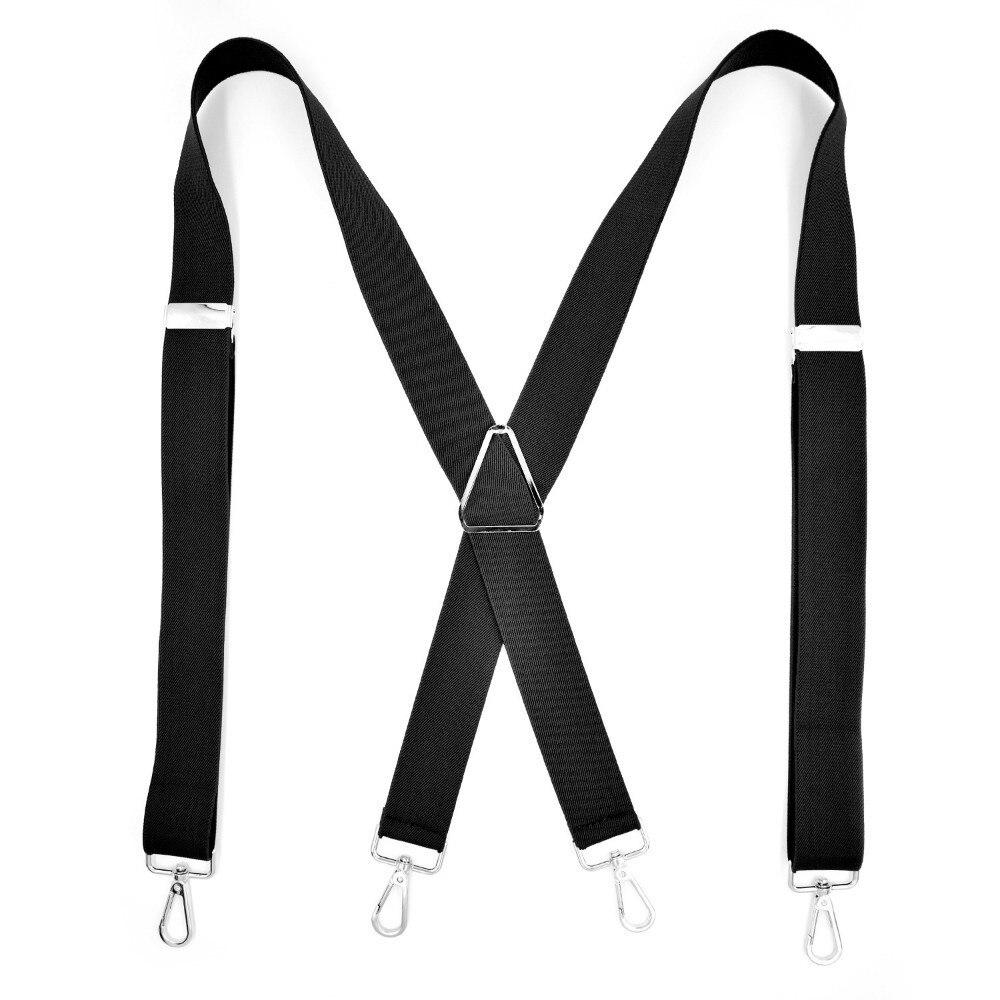 Armando Solid 4 Hook Clip Business Suspenders 25 mm GR Black 