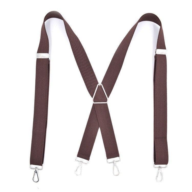 Armando Solid 4 Hook Clip Business Suspenders 25 mm GR Brown 