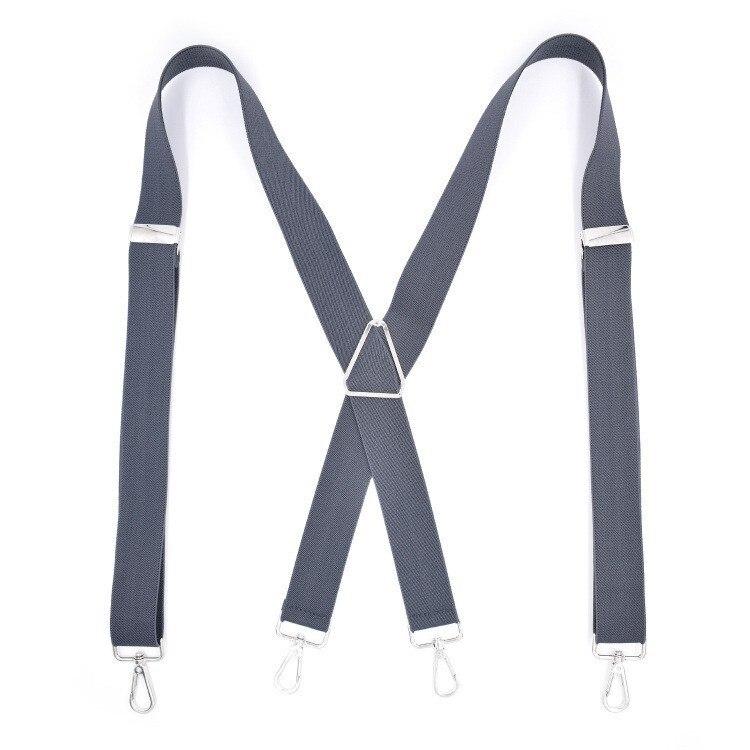 Armando Solid 4 Hook Clip Business Suspenders 25 mm GR Navy Blue 