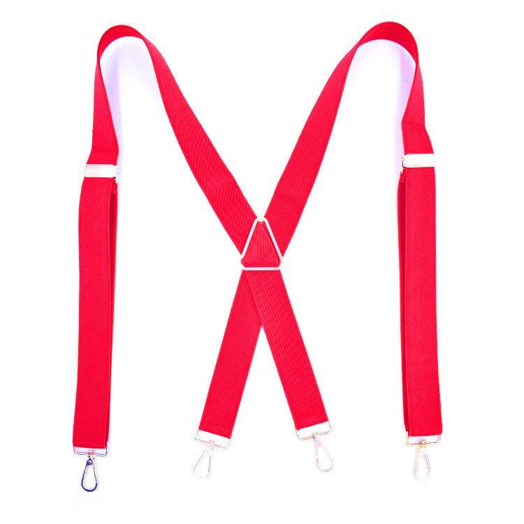 Armando Solid 4 Hook Clip Business Suspenders 25 mm GR Red 