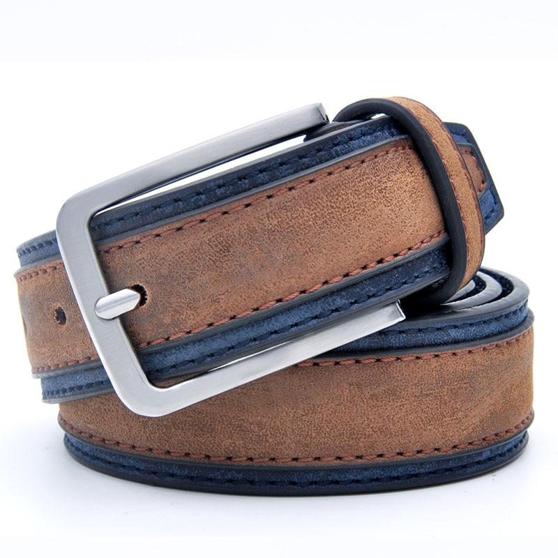 Armando Two Tone Leather Belt GR Brown & Navy 95cm 