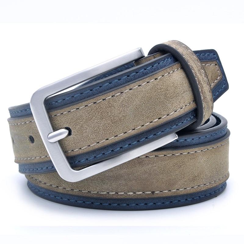 Armando Two Tone Leather Belt GR Grey & Blue 95cm 