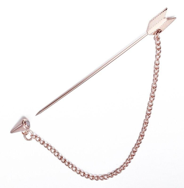 Arrow Collar Pin With Chain GR Rose Gold 