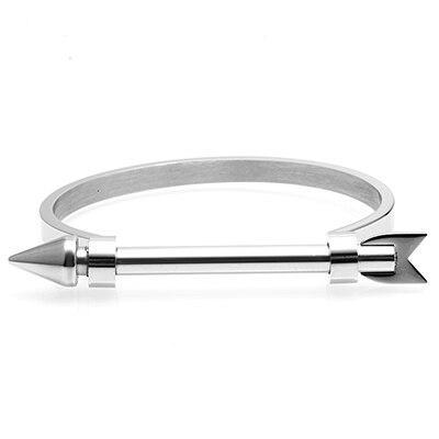 Arrow Stainless Steel Cuff Bracelet GR Silver 51mm 