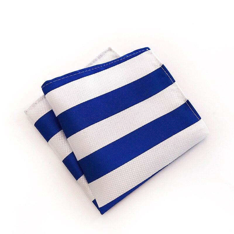 Awning Striped Silk Pocket Square GR Ocean Blue 