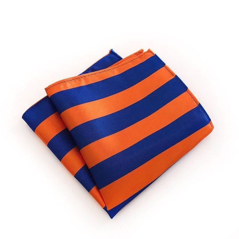 Awning Striped Silk Pocket Square GR Orange 