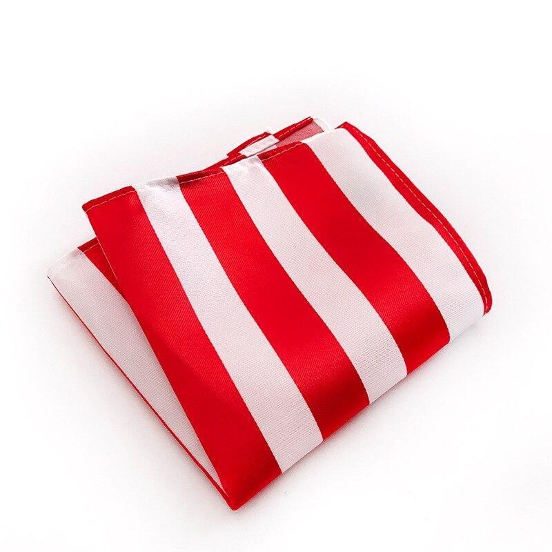 Awning Striped Silk Pocket Square GR Red 