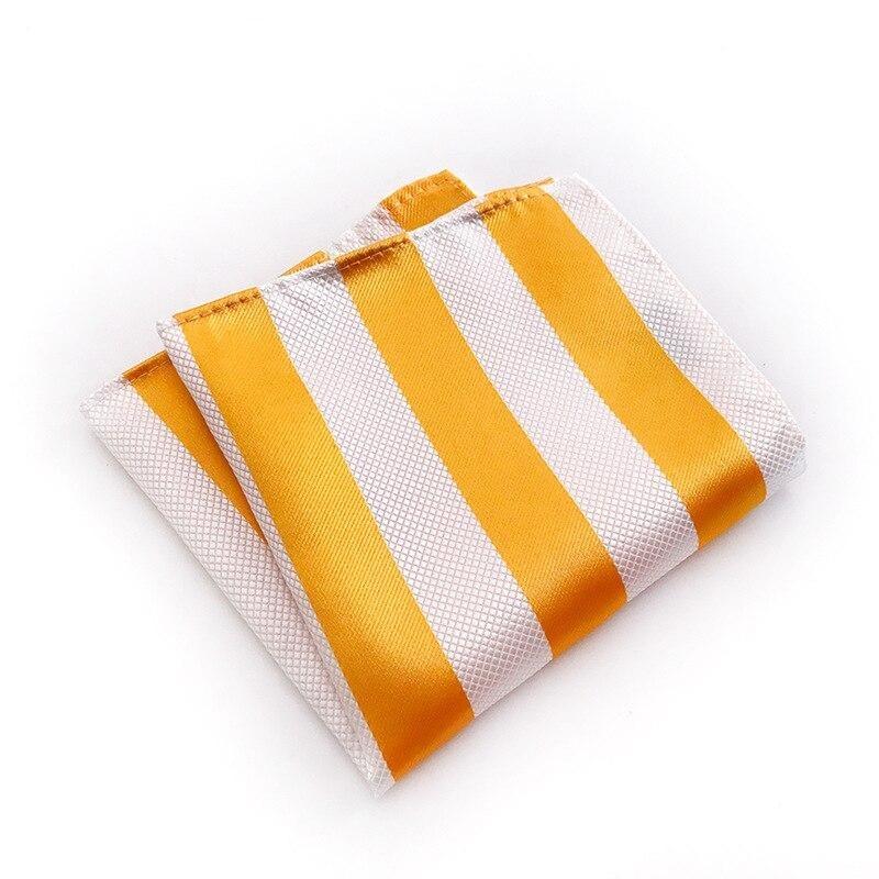 Awning Striped Silk Pocket Square GR Yellow 