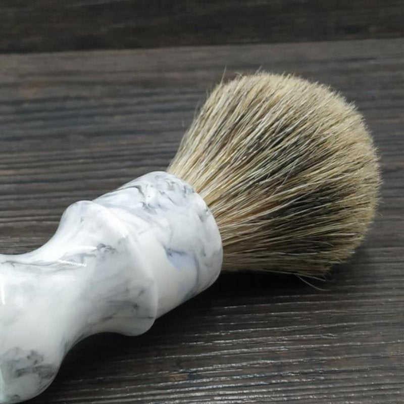 Badger Hair Shaving Brush With Marble Style Handle GR 